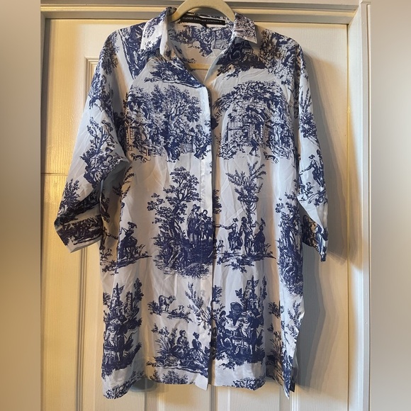 Clever Carriage Company silk shirt. EUC - Picture 1 of 6